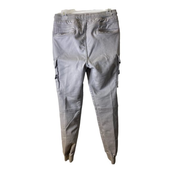 Urban ID Pants Mens Small Gray Straight Cut Skinny Drawstring Cargo Jogger - Picture 2 of 5